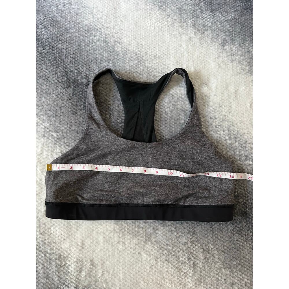 Lululemon Invigorate Bra Heathered Black Mesh Racerback Medium Support 12 Large - Picture 7 of 9